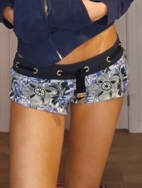 Juicy Couture Navy Flower Patterned Shorts